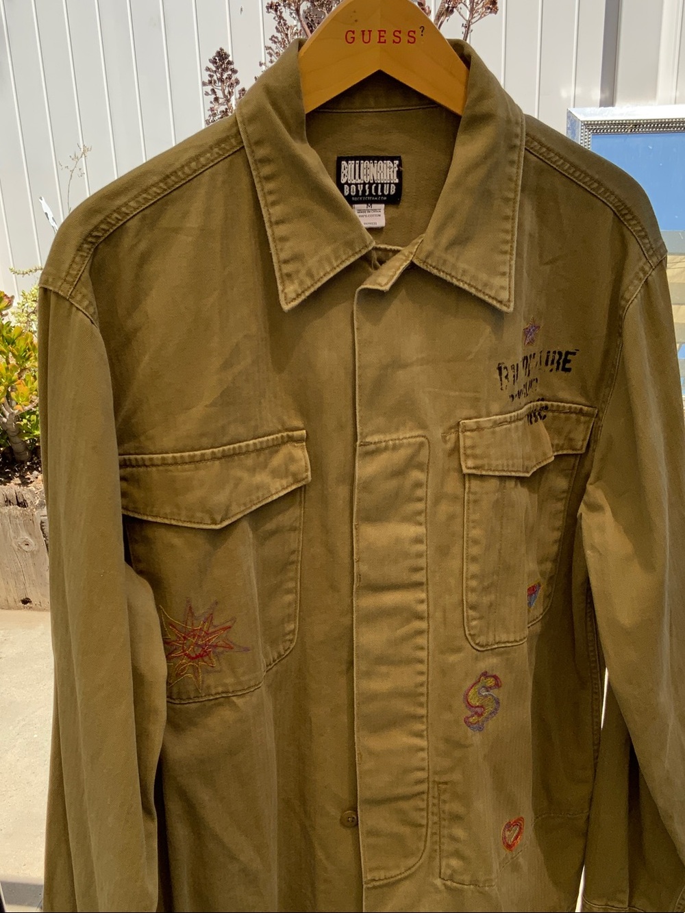 Billionaire Boys Club Olive Military Field Jacket with Embroidered Details